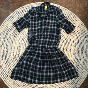 Plaid dropwaist shirtdress 90’s style babydoll